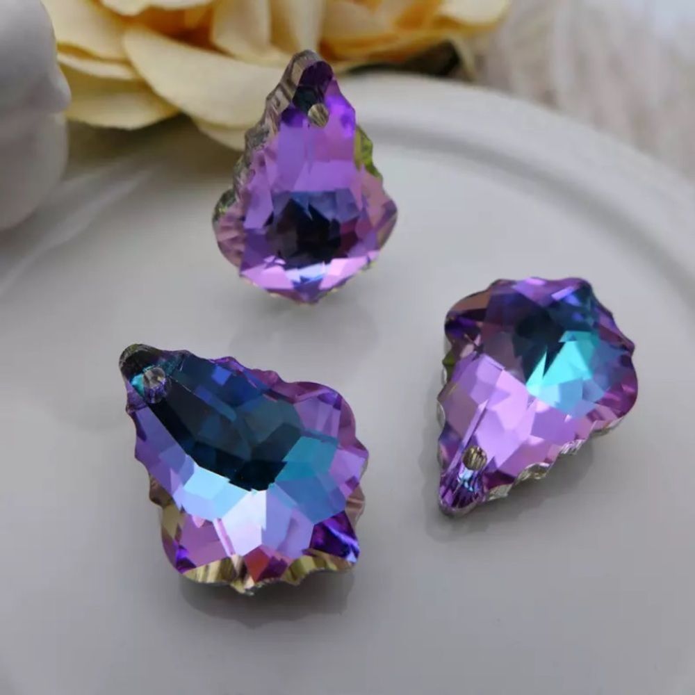4 New Ombré Crystals Lot of Blue Purple w/ Hole Sun Catcher Car Hanging Charms